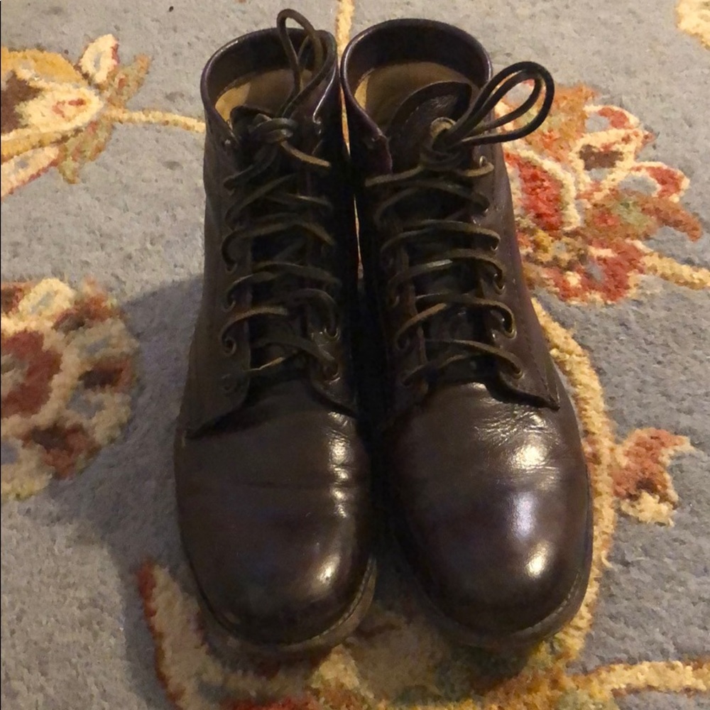 Brown high top boots